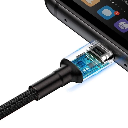 Kabel USB-A - USB-C, 40 W, 1 m, czarno-szary, Baseus