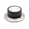 Gałka z kołnierzem do potencjometru na oś 6mm - 37x15mm - czarno-srebrna - RN-114B