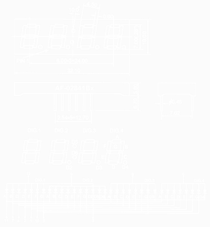 Wyświetlacz LED 7 segmentowy 0.28'' 7.2mm, 4 znaki, czerwony, WA