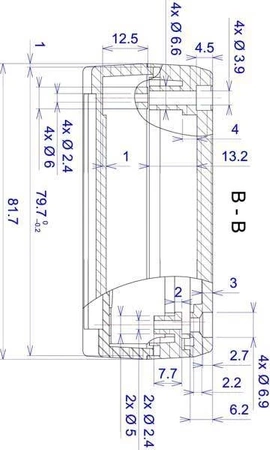 Obudowa 82x145, h=31/36mm, z miejscem na baterie, Z48