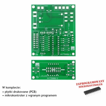 Timer od 1 minuty do 999 godzin - zasilanie 230VAC - PCB i mikroprocesor do projektu AVT 5800