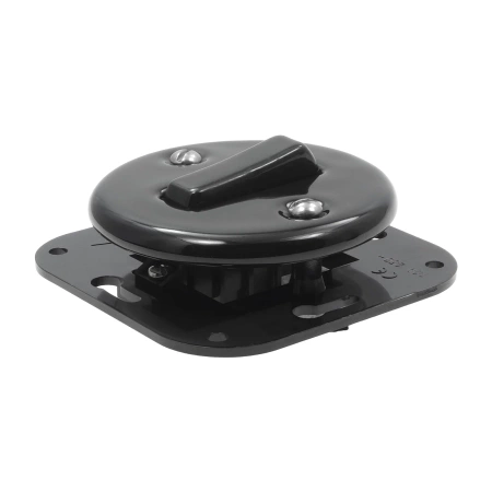 Włącznik światła pojedynczy ceramiczny, kwadratowy z ramką, podtynkowy czarny Ceramic Loft