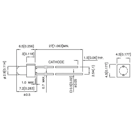 Dioda LED f3 czerwona migająca 2mcd, Kingbright L-616BHD
