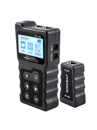 Tester LAN PoE 802.3af, 802.3at, test mapy połączeń, LCD, Noyafa NF-488