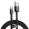 Kabel USB do USB-C 1m, szybkie ładowanie QC3.0 3A, nylonowy oplot, czarno-szary Baseus