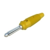 Wtyk izolowany 4mm z otworem 4mm, przykręcany 16A, żółty