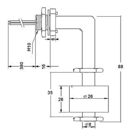Magnetyczny czujnik poziomu cieczy CMW88, metalowy