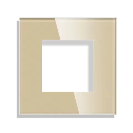 Lampka schodowa LED 230V 1W - szklana ramka - złoty - Tawoia Glass