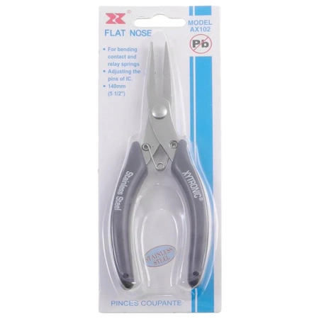 Szczypce płaskie wydłużone 140mm, profesjonalne, Xytronic AX102