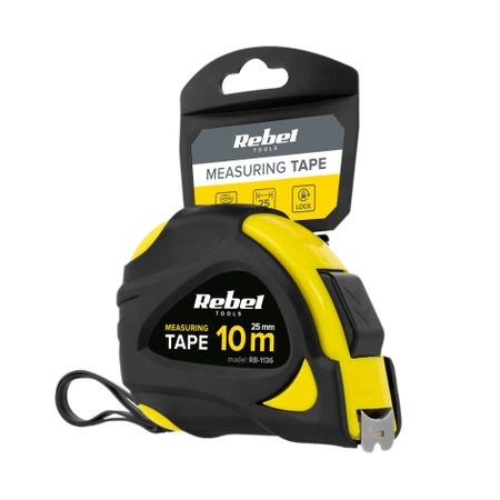 Miarka zwijana stalowa 10m, 25mm, Rebel 1136