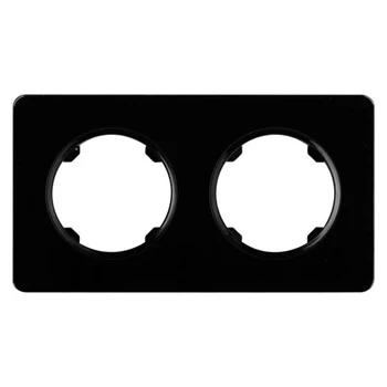 Ramka podwójna, szklana, czarna, OVAL Electromalt, OVA1002GB