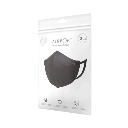 Maska antysmogowa AirPOP Pocket 2szt. czarna