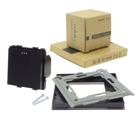 Włącznik światła szklany schodowy - czarny - Tawoia Glass