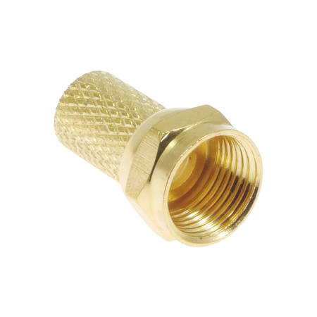 Wtyk F na kabel RG6U HQ złoty