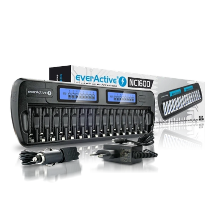 Ładowarka akumulatorów 16x AA/AAA, everActive NC-1600