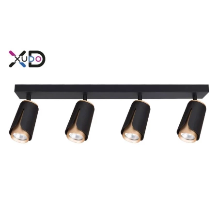 Kinkiet GU10 LED x4 czarny+złoty, XUDO IK264B
