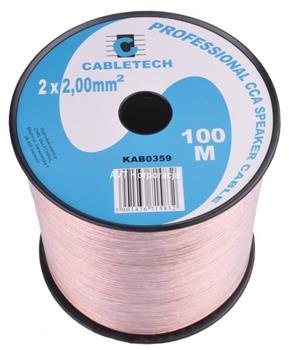 Przewód głośnikowy CCA, 2 × 2 mm², przezroczysty, na metry, Cabletech