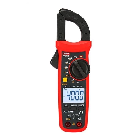 Miernik cęgowy Uni-T UT-202R, 400 A AC, szczęki 28 mm, True RMS, NCV, temperatura, 4000 zliczeń