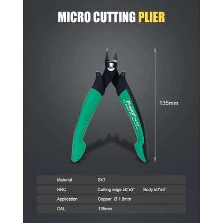 Szczypce tnące boczne obcinaczki Cu 1.6mm, 135mm, Proskit PM-30D