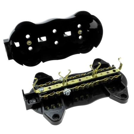 Gniazdo elektryczne Schuko potrójne, montaż natynkowy, kolor czarny, seria Retro PRL