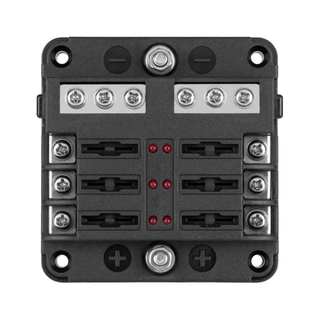 Skrzynka bezpieczników FB-6 z szyną ujemną i LED