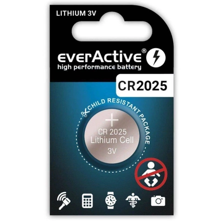 Bateria CR2025 3V everActive, blister