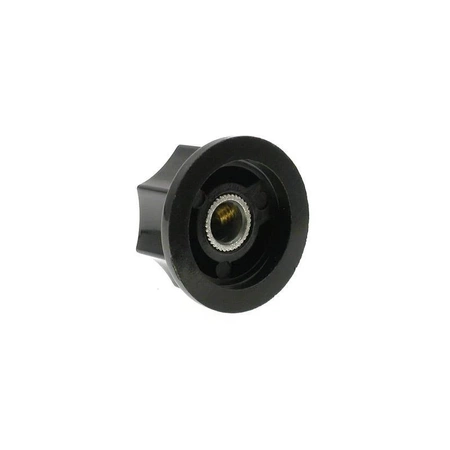 Gałka z kołnierzem, oś 6mm, fi28x15mm, czarna