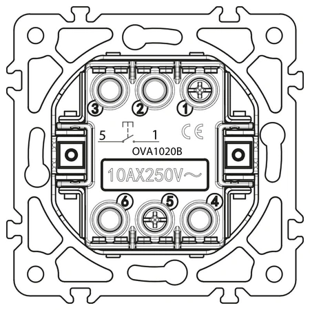 Przycisk dzwonkowy, okrągły, czarny, podtynkowy, moduł bez ramki, 10 A, OVAL