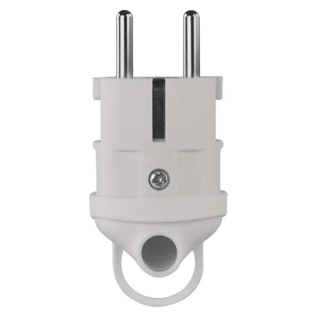 Wtyczka kątowa biała 230V AC z uchwytem, Emos P0039