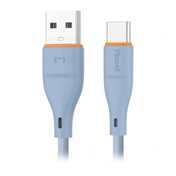 Kabel USB-A - USB-C, 2,4 A, 1 m, niebieski, Miccell, MIC-004038