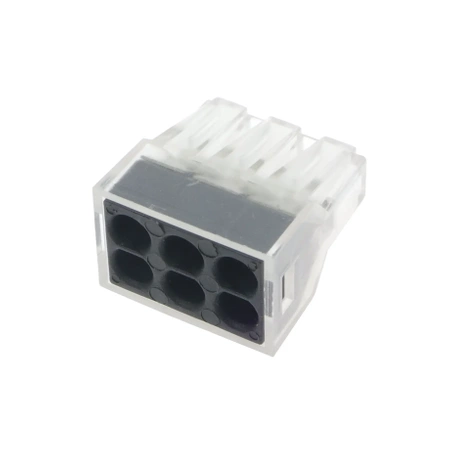 Szybkozłącze instalacyjne zatrzaskowe 6-polowe 400 V, 2,5 mm², raster 5,6 mm, TLZ40-06P