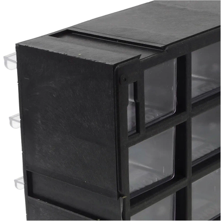 Magazynek szufladkowy modułowy 16x22x7cm, 16 przezroczystych szufladek