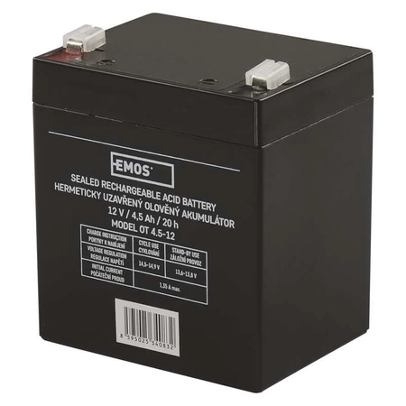 Akumulator AGM bezobsługowy, 12 V, 4,5 Ah, 91 × 71 × 105 mm, 1,4 kg, EMOS B9653