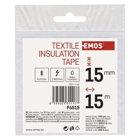 Taśma izolacyjna tekstylna 15mm / 15m czarna F6515