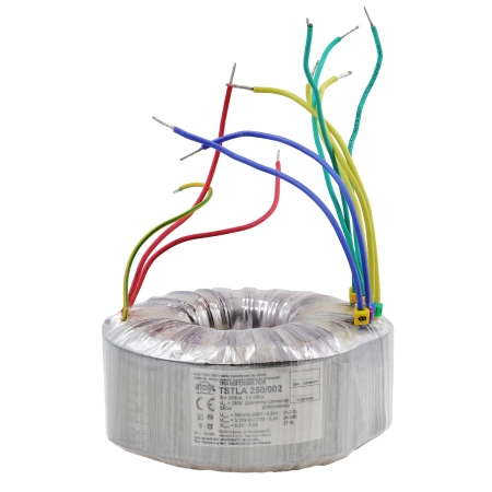 Transformator toroidalny 250VA Indel TSTLA 250/002 230V (390V-0-390V, 3.15V-0-3.15V, 6.3V) do wzmacniaczy lampowych