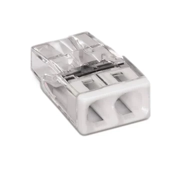 Szybkozłączka WAGO 2273-202 wciskana na 2 przewody, tylko drut 0,5-2,5mm², 24A 450V, biała
