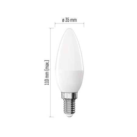 Żarówka LED E14 9.4W = 60W 806lm neutralna biel, Basic świeczka EMOS ZL3F43