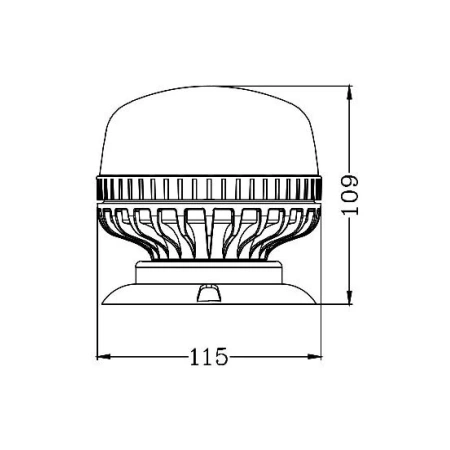 Lampa ostrzegawcza LED do pojazdu, OPTI, 36 LED, światło pomarańczowe, magnes, R65 R10, 12V/24V, ALR0063