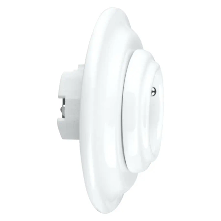 Gniazdo elektryczne z ramką, ceramiczne, montaż podtynkowy, kolor biały Ceramic Loft