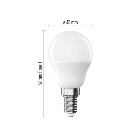 Żarówka LED E14 kulka Mini Globe, 5,5 W, odpowiednik 40 W, neutralna biel, 470 lm, EMOS ZAR-E-ZL1F23