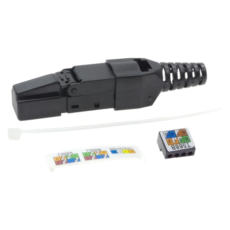 Wtyk LAN beznarzędziowy RJ45 8P8C kat 6A UTP plastikowy, do linki i do drutu Lanberg