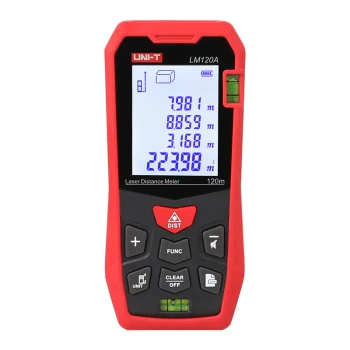 Dalmierz laserowy Uni-T LM120A, zasięg 120 m, poziomica, pamięć 99 pomiarów