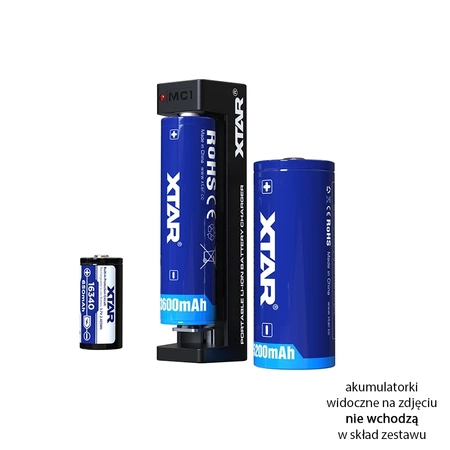 Ładowarka 1-kanałowa do ogniw Li-ion 18650, gniazdo USB-C, Xtar MC1 USB-C