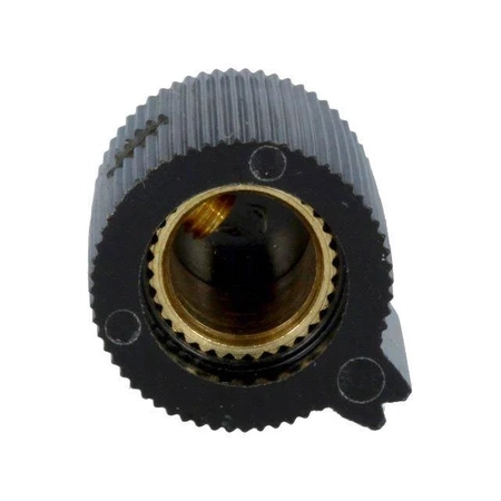 Gałka ze wskaźnikiem do potencjometru na oś 6mm - 13x15mm - czarna, niebieski znacznik