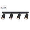 Kinkiet GU10 LED x4 czarny+złoty, XUDO IK264B