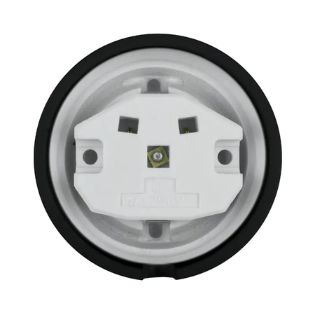 Gniazdo elektryczne Schuko z ramką, ceramiczne, montaż natynkowy, kolor czarny Ceramic Loft
