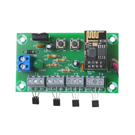 Termometr 4-kanałowy z interfejsem WiFi - PCB do projektu AVT 5623