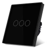 Włącznik dotykowy szklany potrójny SCR 300W dla LED - czarny - Tawoia Glass