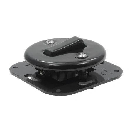 Włącznik światła pojedynczy ceramiczny, okrągły z ramką, podtynkowy czarny Ceramic Loft