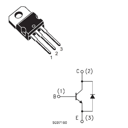 Tranzystor BUL38D, bipolarny NPN, 450 V, 5 A, 80 W, TO-220, STMicroelectronics